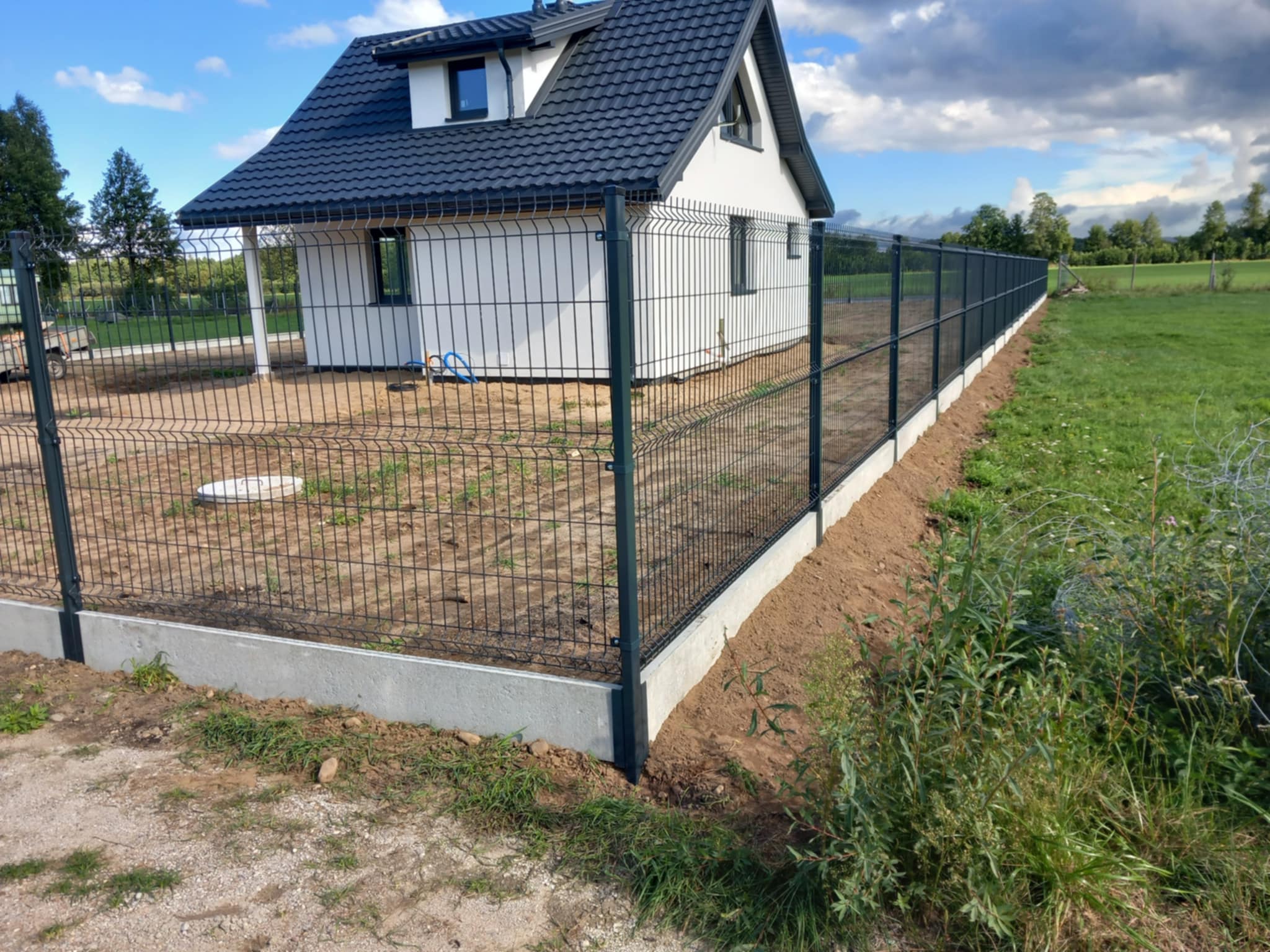 Ogrodzenie Panelowe 3D grafitowe RAL 7016